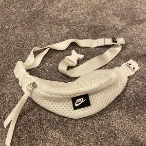 Nike White Mesh Belt Bag